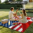 thumbnail image 4 of Red Blue American Flag Outdoor Rug for Patio/Deck/Porch, Non-Slip Large Area Rug 3 x 5 Ft, Modern Maple Leaf Indoor Outdoor Rugs Washable Area Rugs, Reversible Camping Rug Carpet Runner, 4 of 8