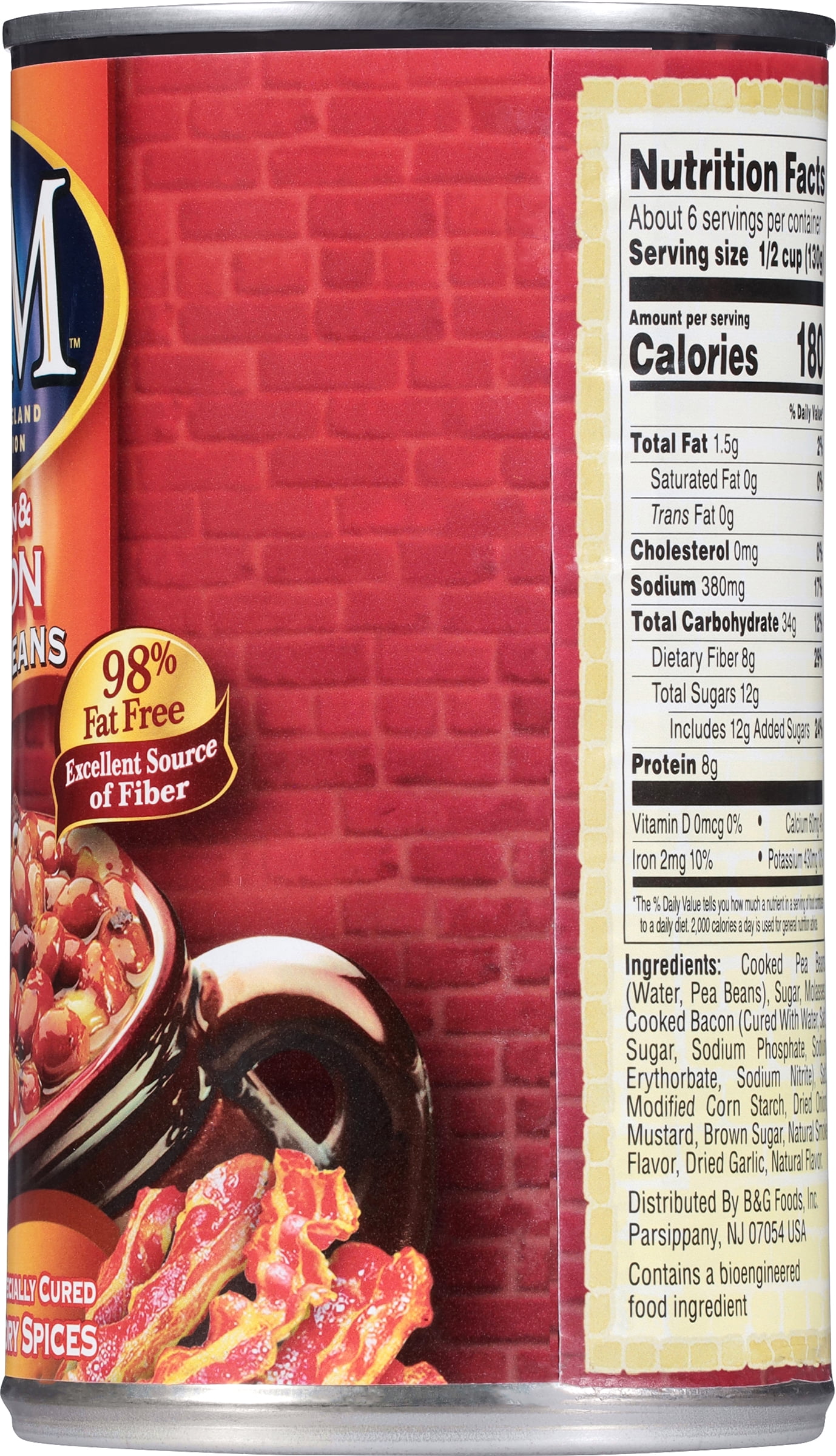 (3 pack) B&M Bacon & Onion Baked Beans, Canned Beans, 28 oz Can