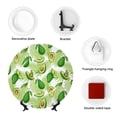 thumbnail image 4 of Salouo Avocado And Tropical Palm Leaves Pattern Bone China Decorative Plate,Holiday Decor Decorative Ceramic Plates with Stand Elegant Home DéCor for Hallway/Living Room/Bedroom-10in, 4 of 6