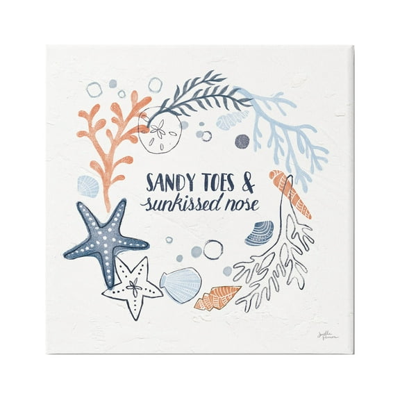 Stupell Industries Sandy Toes Sunkissed Nose Phrase Graphic Art Gallery Wrapped Canvas Print Wall Art, Design by Janelle Penner