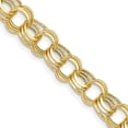 thumbnail image 3 of 14K Yellow Gold Lite 8.5mm Triple Link Charm Bracelet, 3 of 3