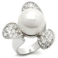 thumbnail image 1 of Alamode LO896-7 Anneau en Laiton Rhodié pour Femme avec AAA Grade CZ en Clair - Taille 7, 1 of 1