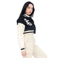 thumbnail image 2 of Chamarra Para Mujer Bomber Varsity Mangas Pu Quarry Color Negro, 2 of 4
