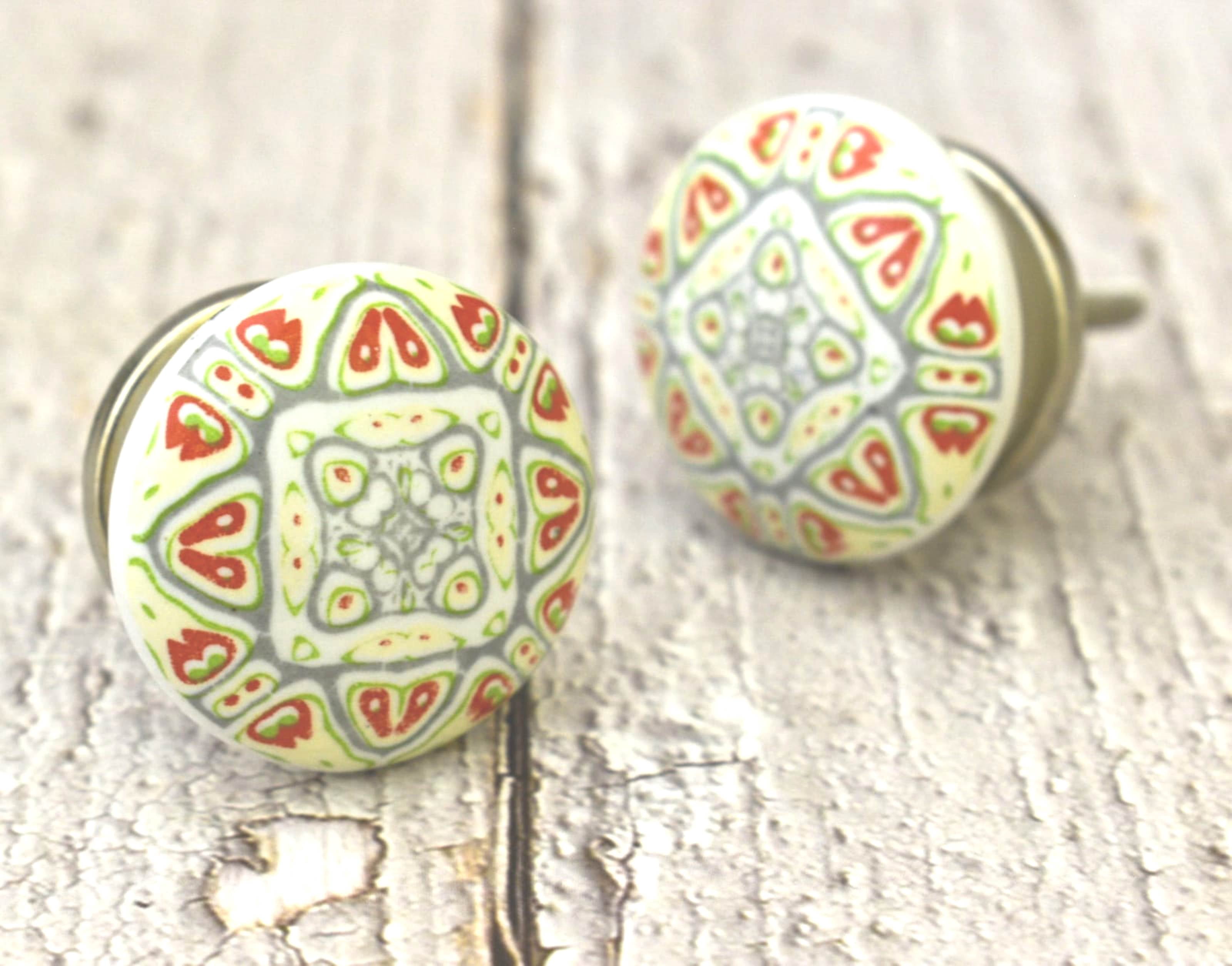 India House Ceramic Multicolor Knobs Kitchen Cabinet Drawer Knobs Hardware Knobs Handmade Knobs Cabinet Knobs Ceramic Door Knobs. Set of 20