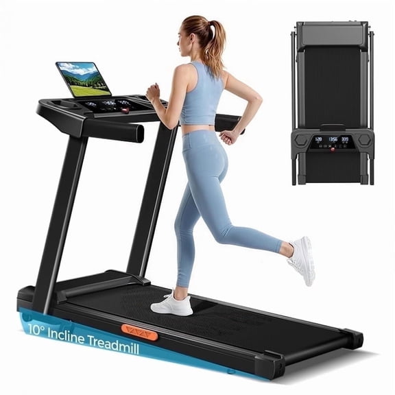 LEZEE 4 in-1 Treadmill for home, Foldable with 10% Incline, 12 km/h Running Speed, with 3.0HP Motor , Capacity 300lbs
