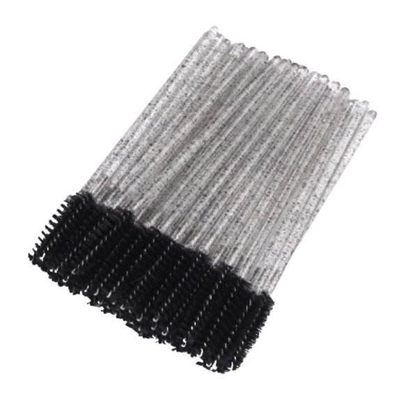 Cepillo de pestañas desechable con varita de cristal, peine pequeño para pestañas, rizador de pestañas en espiral, cepillo de maquillaje, herramientas de belleza portátiles.