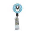 thumbnail image 1 of Snowflake Boston Terrier Bobine de Badge Rétractable, 1 of 1