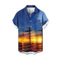 thumbnail image 2 of Men's Casual Striped Shirts Button Down Short Sleeve Blouse Summer Hawaiian Shirt, 2 of 4