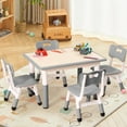 thumbnail image 2 of Mesa Moderna para Niños y Juego de 4 Sillas, Mesa Ajustable de 31.5" con Patas Antideslizantes y Escritorio con Diseño de Grafiti, Juego para Preescolar, 2 of 9