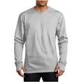 thumbnail image 4 of KeShDi Thumb Hole Athletic Shirts for Men Crew Neck Long Sleeve Base Layer Running Top Soft Casual Gray 3X, 4 of 6