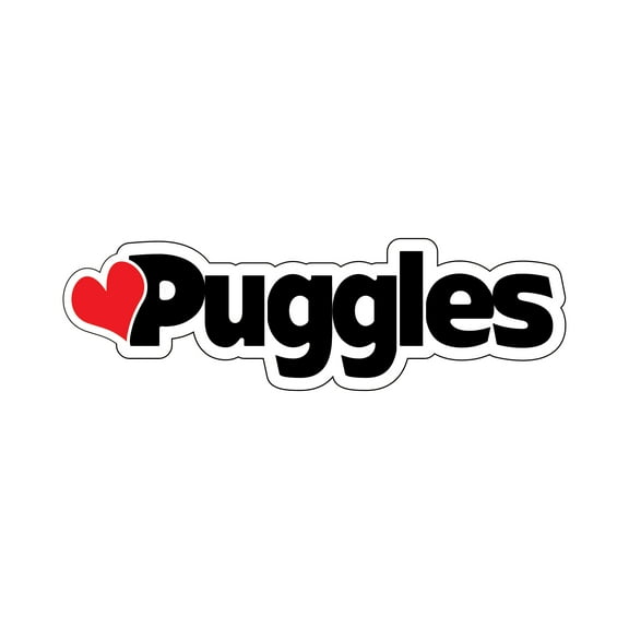 Heart Puggles Word Magnet