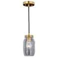 thumbnail image 3 of Vaxcel Brass Farmhouse Jar Mini Pendant Ceiling Light Clear Glass, 3 of 3