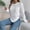 White, variant on Knit Sleeve Sweater For Women Fall Winter Casual Solid Color Irregular Pullover Mens Warm Shirts Womens Cropped Pullover Sweaters Light Weight Sweater Men Screw Neck Sweater Air Overs Women's Pullover