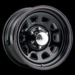 1 Allied - Pacer 16x7 6X5.50  00 342B Black Daytona Black w/Red & Blue Pin Stripes Wheel Rim