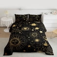 thumbnail image 2 of Star Moon Bedding Set King Size,Starry Sky Series Comforter Set ,Cosmic Planets Sun Face Pattern Duvet Insert ,Trippy Hippie Quilted Duvet,Soft Living Bedroom Decor, 2 of 7