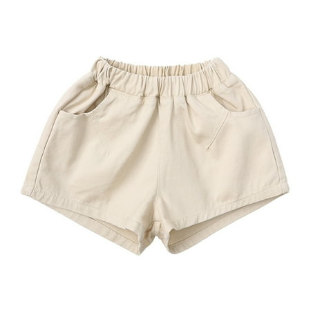 

nsendm Boys 5t Shorts Toddler Kids Baby Boys Girls Jogger Shorts Summer Cotton Casual Boys Shorts with No Pockets Beige 3-4 Years
