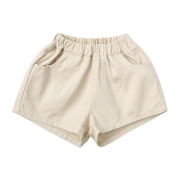 Zanarzt Toddler Boys Soft Shorts Unisex Baby Toddler Cotton Shorts Baby Pull on Shorts Soft Clothes for Summer Daily Beige,6-12 Months