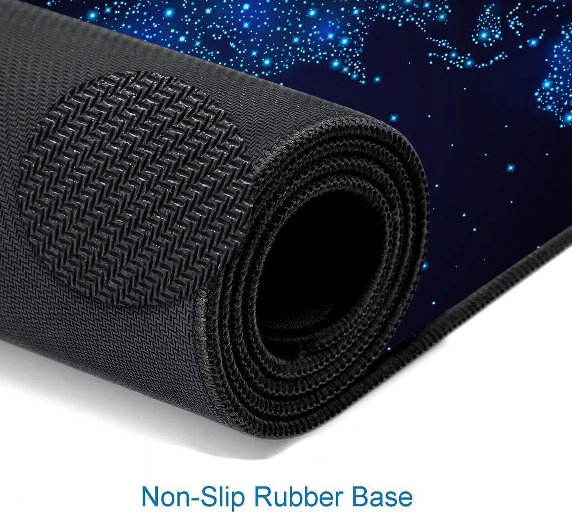 Large Gaming Mouse Pad with Stitched Edges, Desk Pad Extended Keyboard Mat, Non-Slip Rubber Base Mousepads for Laptop, Office, Home, 31.5X11.8 inch Galaxy World Map