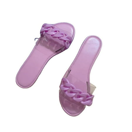 

IELGY sandals fashion big chain decoration upper color cute sandals
