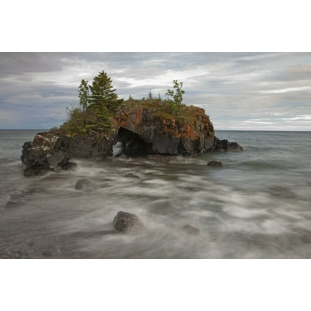 Water Coming Into Shore Around A Rock Formation On Lake Superior Grand Portage Minnesota United States Of America Canvas Art - Susan Dykstra  Design Pics (19 x (The Rock Best Pics)