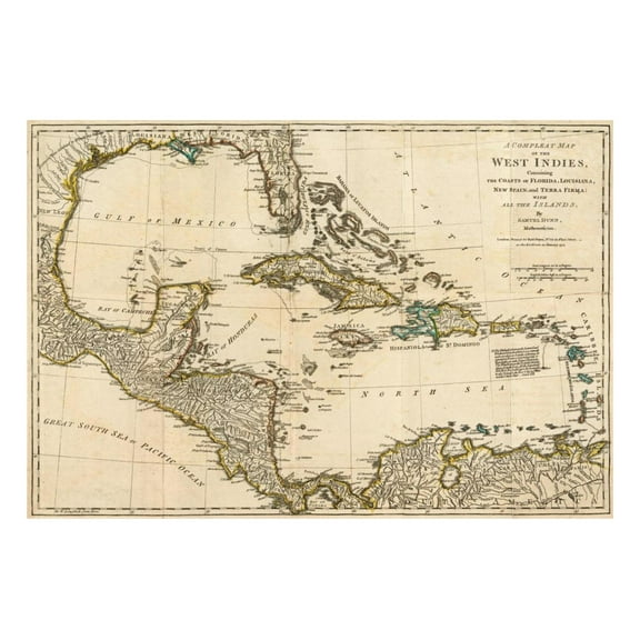 Global Gallery's 'A Complete Map of the West Indies, 1776' By Robert Sayer Unframed Giclee on Paper Print