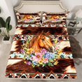 thumbnail image 2 of Castle Fairy Animal Horse Twin Sheet Sets 3pcs for Female Men Women,Bohemian Tribal Aztec Twin Fitted Sheet Microfiber,Farmhouse Cow Print Breathable Flat Sheet,Breathable Home Decor, 2 of 7
