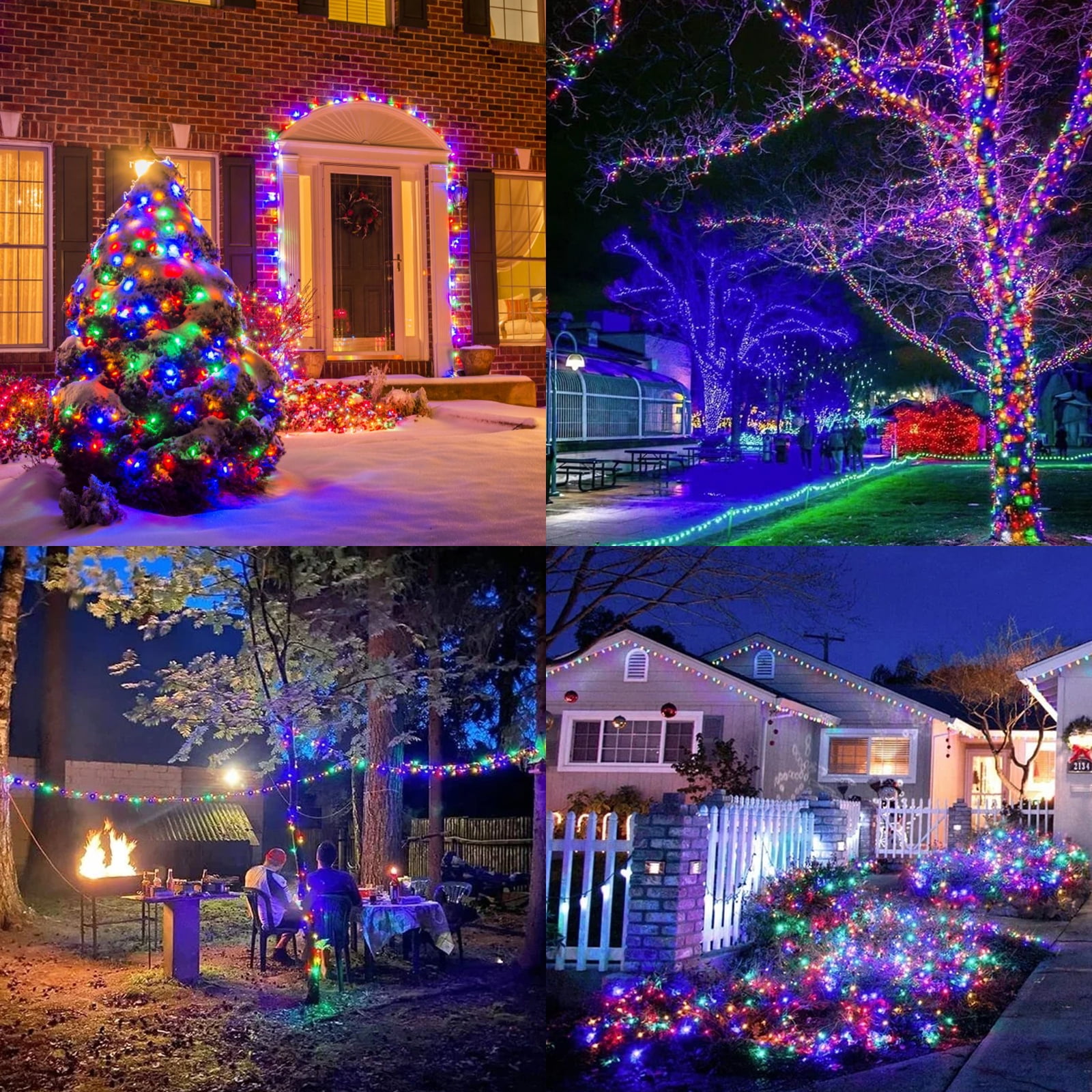 2 Pack Multicolor Christmas Mini Lights, 32.5FT 100 LED Clear Bulbs String Lights with 16 Light Modes, Fairy Lights Plug in for Outdoor Xmas Trees Garland Wreath Holiday Decorations