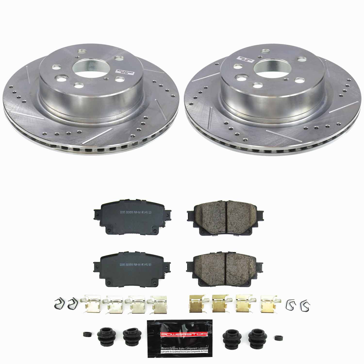 PowerStop Rear Z23 Evolution Sport Brake Pad and Rotor Kit for Lexus IS300 2021-24, Lexus IS350 2021-24, Lexus RC300 2023-24, K9302