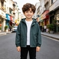 thumbnail image 7 of mgoYE Toddler Boys Windbreaker Casual Outerwear Kids Lightweight Zip Hooded Jacket Baby Cute Coat(AG,110), 7 of 7