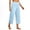Light Blue, variant on Womens Yoga Capri Pants with Side Split Crossover Workout Pants Wide Leg Stretch Lounge Pants