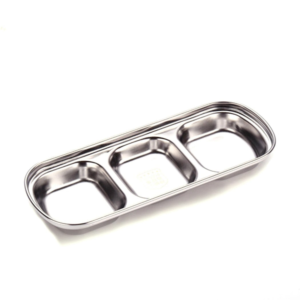 Details about   Sushi Plate 304 Stainless Steel Dinner Plate Dish Tableware For Cake Des. 