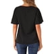 thumbnail image 3 of INSPIRE CHIC Blusas de Manga Corta con Mangas de Mariposa para Mujeres, Cuello Redondo, Color Negro, Talla S, 3 of 6