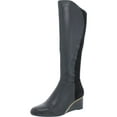 thumbnail image 4 of Alfani Womens Beverly  Leather Tall Wedge Boots, 4 of 5