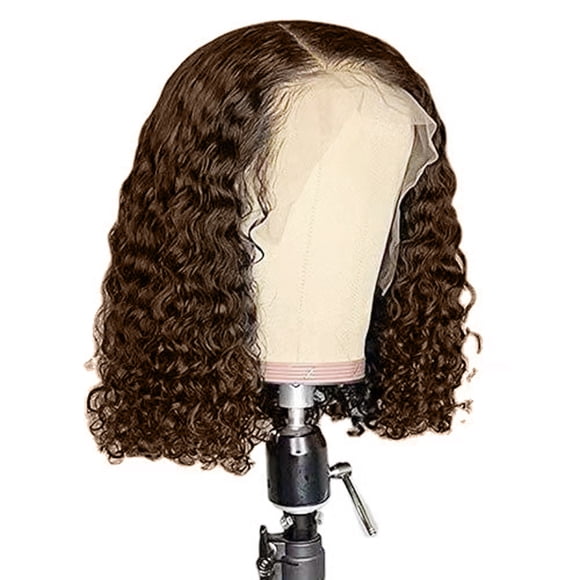 LEHOZIHEQ Wear and Go Glueless Wigs, Human Hair Pre Plucked Pre Cut Deep Curly Bob Wigs Human Hair for Black Women No Glue Lace Front Wigs for Beginners Short Curly Bob Human Hair Wig 16 Inch