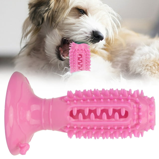 Pet Rubber Toothbrush, Pet Clean Chew Toothbrush Interest Dog's Toy for Teeth Training ,Yellow,Green,Lake Blue
