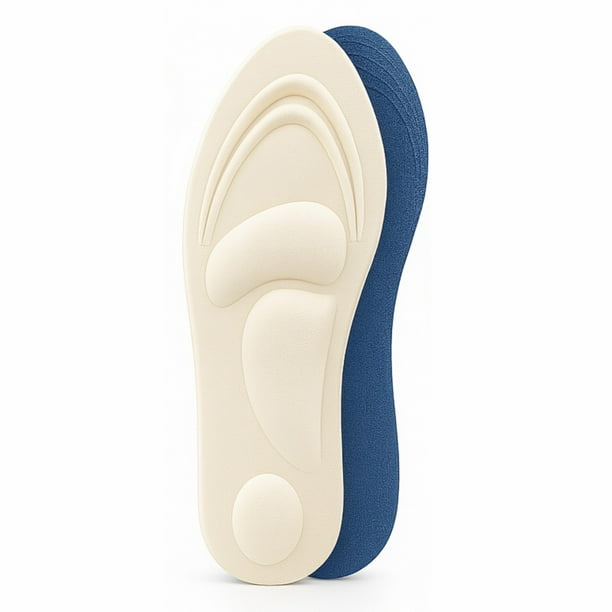 Plantillas ergonómicas 4D para Mujer | Soporte de arco acolchado, recortables, transpirables | Antifatiga, absorben sudor y mantienen los pies cálidos todo el día | Color Beige | Talla 35 - 40