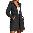 thumbnail image 7 of Enjoytime Puffer Jacket Womens Long Sleeve Zipper Button Hooded Long Quilted Coat Trendy Casual Lightweight Warm Outerwear, 7 of 7