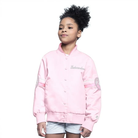 Youth-Starter Light Pink Minnesota Timberwolves Arena Full-Snap Varsity Jacket