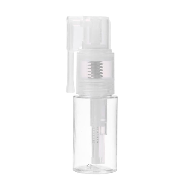 Botella portátil de plástico transparente para polvos, pulverizador de viaje (35 ml)