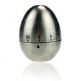 GARENAS Stainless Steel Egg Shaped Kitchen Timer 60 Minute Alarm