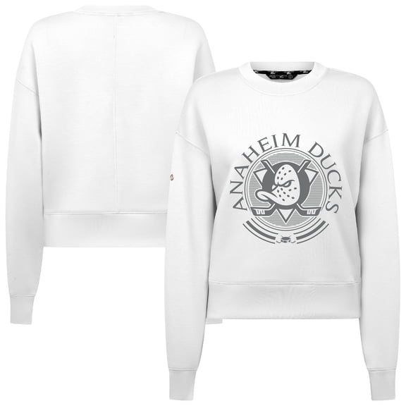Women's Levelwear White Anaheim Ducks Slate & Snow Sponge Tri-Blend Sweatshirt
