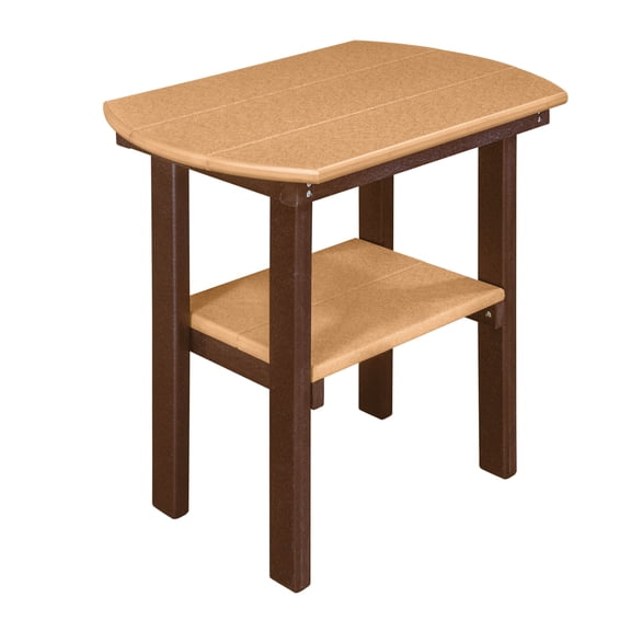 OS Home and Office Model Oval End Table Made in the USA- Cedar on Tudor Brown Base