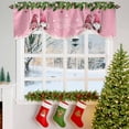 thumbnail image 3 of Merry Christmas Tie Up Valances Curtain, Dwarfs Winter Snowflakes Pink Ball Pine Leaves Adjustable Rod Pocket Short Window Treatment Tie Up Curtains Valances for Kitchen Living Room Bathroom 42x12 In, 3 of 9
