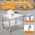 thumbnail image 4 of Table de Travail Commerciale en Acier Inoxydable, Support de Gril Mobile 24"x28"x24 Pouces avec Tablette Inférieure Réglable pour Restaurant et Cuisine Familiale, 4 of 7