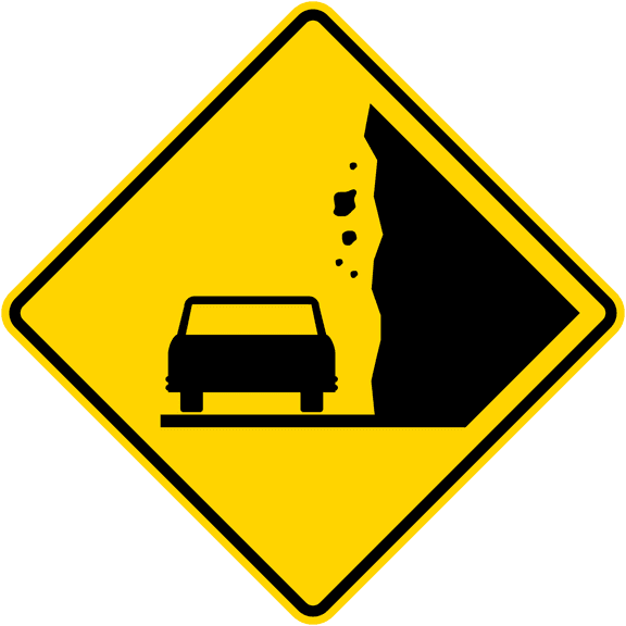 Vinyl Stickers - Falling Rocks, California and Vermont - Safety and Warning Warehouse Signs Stickers - 3.5" x 5" - 3 Pack