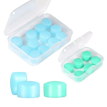 

Codream Ear Plugs for Sleeping Reusable Silicone Moldable Noise Cancelling Sound Blocking Reduction Earplugs for Swimming Snoring Concerts Shooting Airplanes Musicians（6pc Green+12pc Blue）