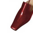 thumbnail image 2 of FSJ Women Comfortable Chunky Block Low Heel Mules Square Closed Toe Backless Loafers Slip On Office Clogs Slides Shoes Size 6.5 Red, 2 of 5