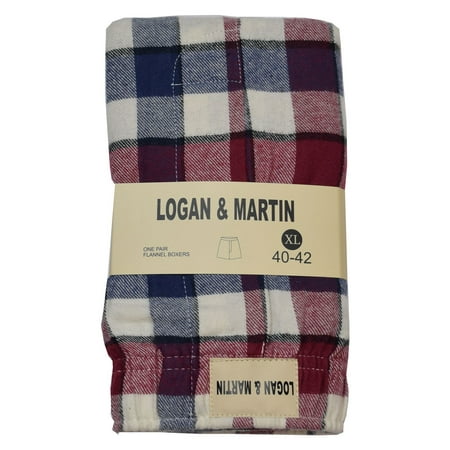 LOGAN & MARTIN MEN'S 100% Cotton FLANNEL BOXERS IN 10 COLORS/STYLES SIZES