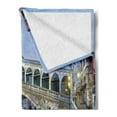 thumbnail image 2 of Venice Soft Flannel Fleece Throw Blanket, Morning Twilight Grand Canal Rialto Bridge Water Reflection Scenic Urban, Cozy Plush for Indoor and Outdoor Use, 60" x 80", Grey Blue Cinnamon, by Ambesonne, 2 of 5