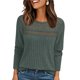 thumbnail image 3 of Camisa de Larga con Encaje para Mujer, Top de Otoño, Moda Elegante, Informal, Tipo Túnica, Suéter, Ropa de . Verde XXL, 3 of 8